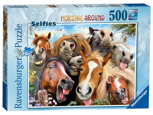 Ravensburger (14695) - "Selfies, Horsing Around" - 500 piezas