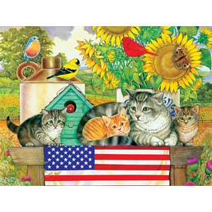 SunsOut (71988) - Amy Rosenberg: "Patriotic Kittens" - 300 piezas