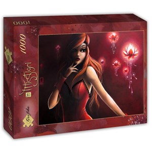 Grafika (T-00114) - Misstigri: "Red Light Flower" - 1000 piezas