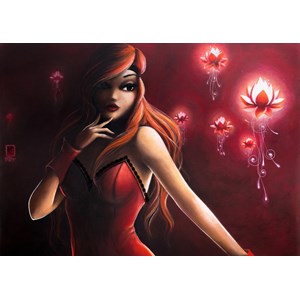Grafika (T-00114) - Misstigri: "Red Light Flower" - 1000 piezas