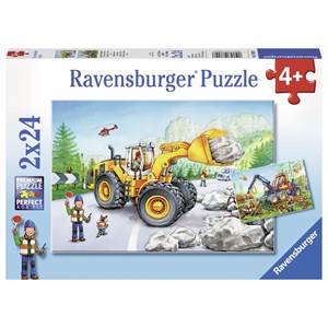 Ravensburger (07802) - "Excavators and Forest Tractor" - 24 piezas
