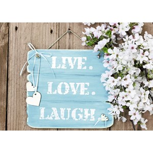 Ravensburger (19913) - "Wood Finish, Live, Love, Laugh" - 1200 piezas