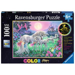 Ravensburger (13670) - "Unicorns in the Moonlight" - 100 piezas