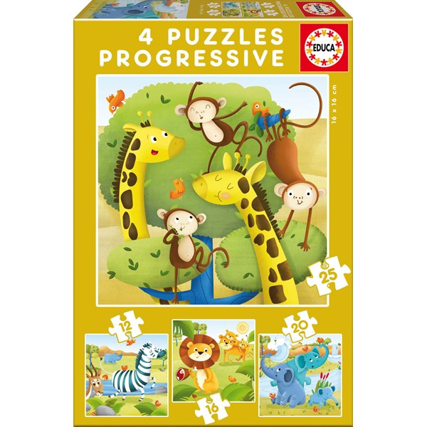 Educa (17147) - "Wild Animals" - 12 16 20 25 piezas