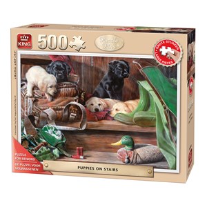 King International (05533) - "Puppies on Stairs" - 500 piezas