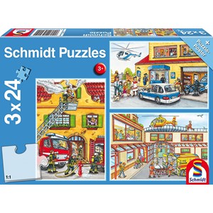 Schmidt Spiele (56215) - "Fire Brigade and Police" - 24 piezas