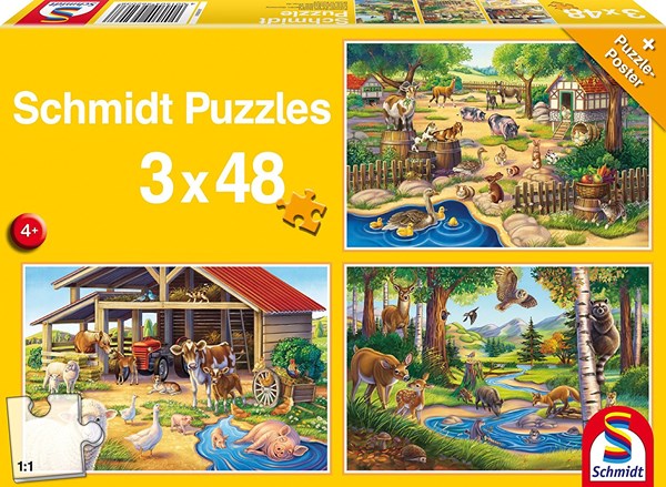 Schmidt Spiele (56203) - "All my Favorite Animals" - 48 piezas