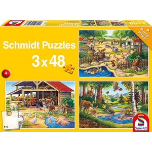 Schmidt Spiele (56203) - "All my Favorite Animals" - 48 piezas