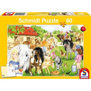 Schmidt Spiele (56205) - "On the Pony Yard" - 60 piezas