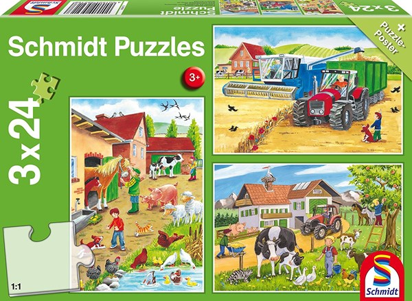 Schmidt Spiele (56216) - "On the Farm" - 24 piezas