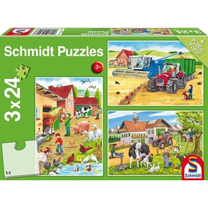 Schmidt Spiele (56216) - "On the Farm" - 24 piezas