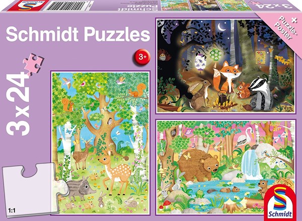 Schmidt Spiele (56220) - "Animals of the Forest" - 24 piezas