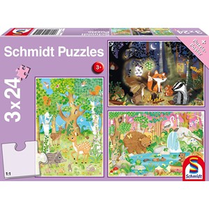 Schmidt Spiele (56220) - "Animals of the Forest" - 24 piezas