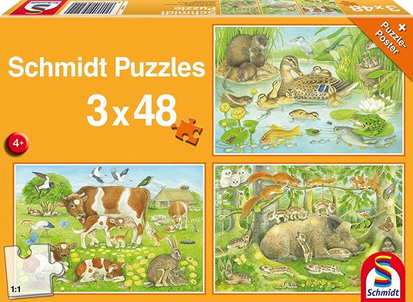 Schmidt Spiele (56222) - "Animal Families" - 48 piezas