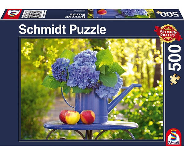 Schmidt Spiele (58283) - "Watering Can with Hydrangea" - 500 piezas