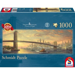 Schmidt Spiele (59476) - Thomas Kinkade: "Brooklyn Bridge, New York, The Spirit of New York" - 1000 piezas