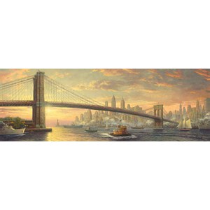 Schmidt Spiele (59476) - Thomas Kinkade: "Brooklyn Bridge, New York, The Spirit of New York" - 1000 piezas