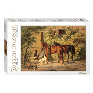 Step Puzzle (79214) - Albrecht Adam: "Horses at the Porch" - 1000 piezas