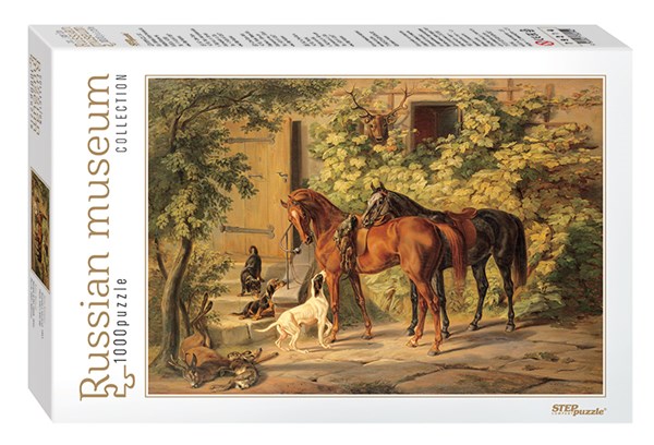 Step Puzzle (79214) - Albrecht Adam: "Horses at the Porch" - 1000 piezas