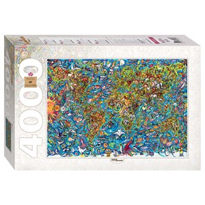 Step Puzzle (85407) - "Map of the World" - 4000 piezas