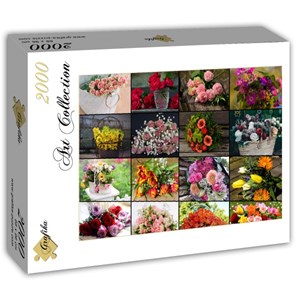 Grafika (T-00520) - "Collage, Flowers" - 2000 piezas
