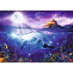 Ravensburger (19791) - "Whales in the Moonlight" - 1000 piezas