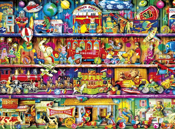 Buffalo Games (11744) - Aimee Stewart: "Vintage Toy Shelf" - 1000 piezas