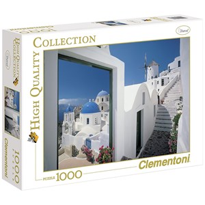 Clementoni (39163) - "Little Greek Street, Santorini" - 1000 piezas