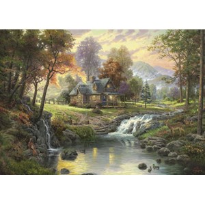 Schmidt Spiele (58445) - Thomas Kinkade: "Mountain Retreat" - 1000 piezas