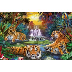 Ravensburger (170579) - "Tigers at the Waterhole" - 3000 piezas