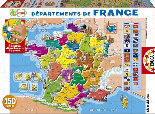 Educa (14957) - "Departments of France" - 150 piezas