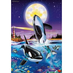 Clementoni (94052) - Christian Riese Lassen: "Killer whales" - 1000 piezas