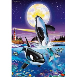 Clementoni (94052) - Christian Riese Lassen: "Killer whales" - 1000 piezas