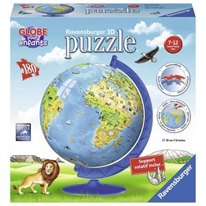 Ravensburger (12339) - "World Map in French" - 180 piezas