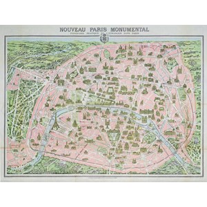 Piatnik (542848) - "Paris Map, 1910" - 1000 piezas