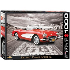 Eurographics (6000-0665) - "1959 Corvette - Driving Down Route 66" - 1000 piezas