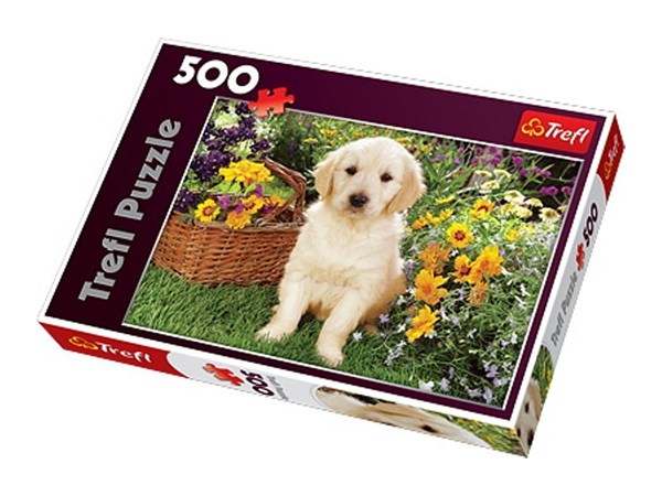 Trefl (371604) - Greg Cuddiford: "Labrador Puppy in the Garden" - 500 piezas