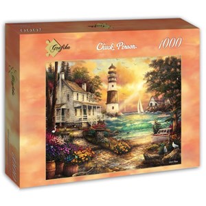 Grafika (T-00708) - Chuck Pinson: "Cottage by the Sea" - 1000 piezas
