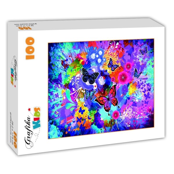 Grafika Kids (02013) - "Colorful Flowers and Butterflies" - 100 piezas