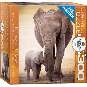 Eurographics (8300-0270) - "Elephant & Baby" - 300 piezas