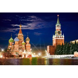 Castorland (C-101788) - "The Red Square by night in Moscow, Russia" - 1000 piezas