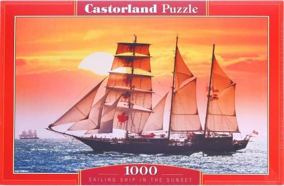 Castorland (C-100392) - "Sailing ship in the sunset" - 1000 piezas