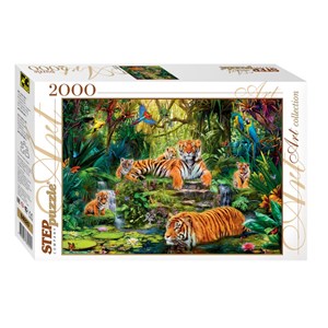Step Puzzle (84020) - "Tigers in the jungle" - 2000 piezas