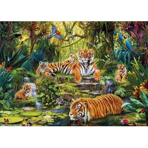 Step Puzzle (84020) - "Tigers in the jungle" - 2000 piezas