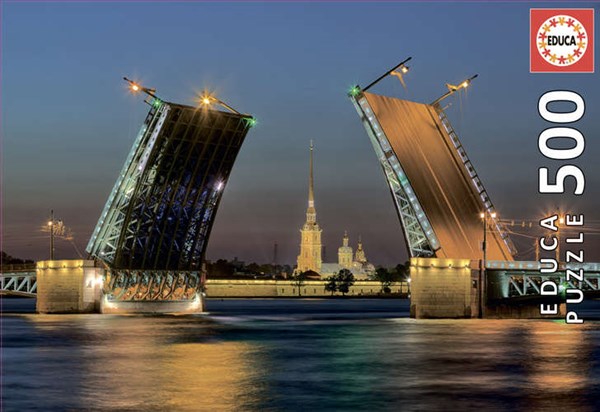 Educa (17413) - "Palace Bridge in Saint Petersburg, Russia" - 500 piezas