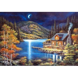 Castorland (C-102990) - John Zaccheo: "Moonlit Cabin" - 1000 piezas