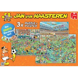 Jumbo (19004) - Jan van Haasteren: "Football 3 in 1" - 500 750 1000 piezas