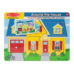 Melissa and Doug (734) - "Around the House, Sound Puzzle" - 8 piezas