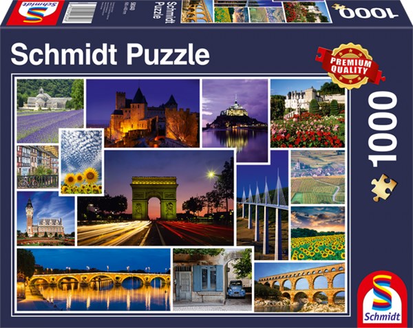 Schmidt Spiele (58340) - "Have a Holiday in France" - 1000 piezas