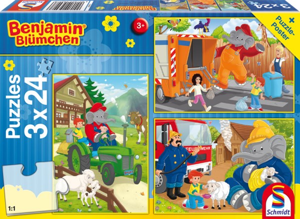 Schmidt Spiele (56207) - "Benjamin the Elephant in Action" - 24 piezas